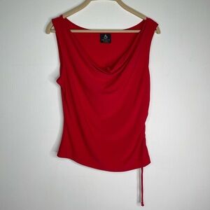 Y2K Cowl Neck Red Tank Top Sleeveless Fitted
90s Vintage Style Draped Red M
